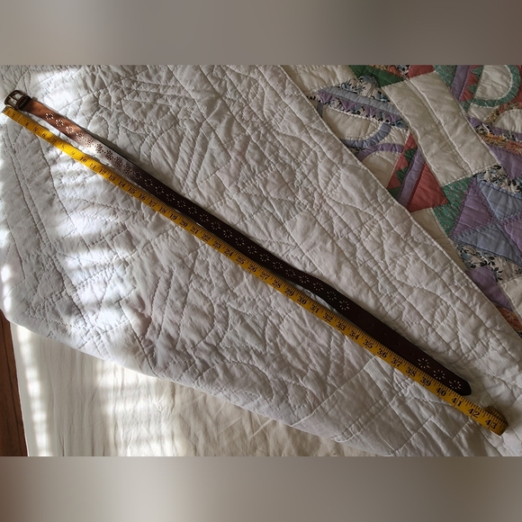 Genuine Leather Embroidered Belt Size L - Picture 12 of 14